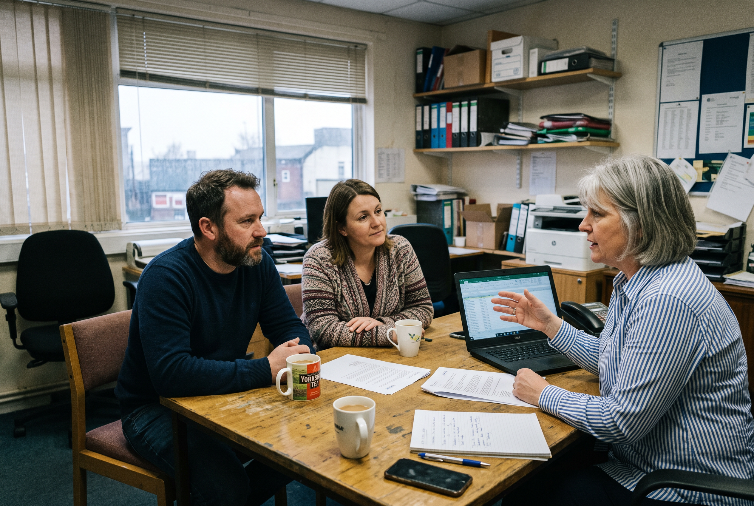A Consensus HR adviser talking through a staffing issue with a business owner